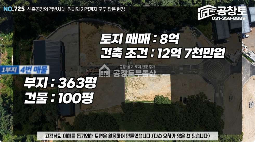 경기 화성만세구 팔탄면 율암리 공창토 매매. 신축공장 대지 290급 건물100급 매매 매물번호 10721 사진 1